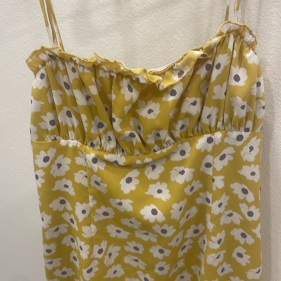 Yellow summer floral dress - Picture 4 of 4